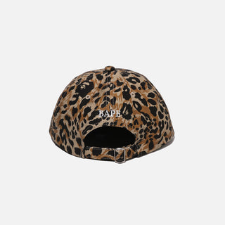 WILD LEOPARD PATTERN ONE POINT CAP - BEIGE