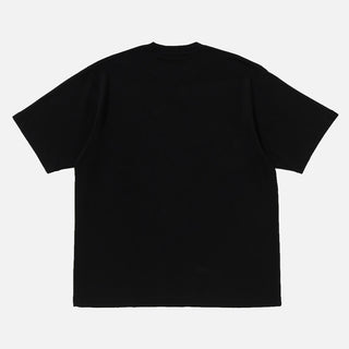 RHINESTONE COLLEGE RELAXED FIT TEE - BLACK