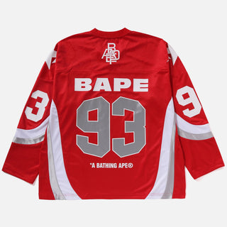 LINE CAMO JACQUARD LOGO RELAXED FIT ICE HOCKEY JERSEY - RED