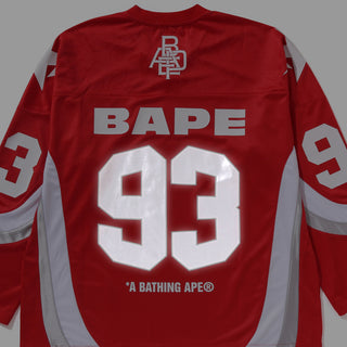 LINE CAMO JACQUARD LOGO RELAXED FIT ICE HOCKEY JERSEY - RED