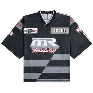 OVERSIZED HOCKEY TOP - BLACK / GREY