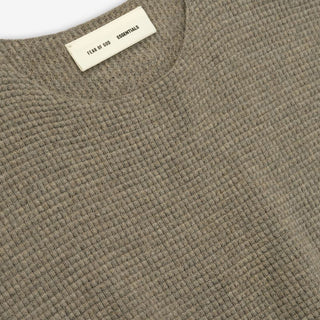 WAFFLE CREWNECK 90`S SWEATER - HOMESTEAD HEATHER