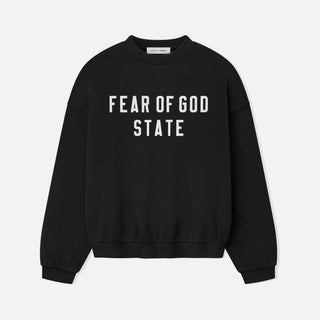 90`S FLEECE CREWNECK - JET BLACK