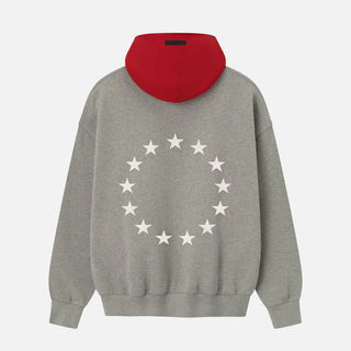 SIXERS SPORT HOODIE - CONCRETE HEATHER / RED