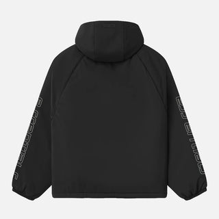 TECH NYLON HALF ZIP ANORAK - VINTAGE BLACK