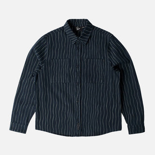 MEANDERING LINES SHIRT - NAVY BLUE