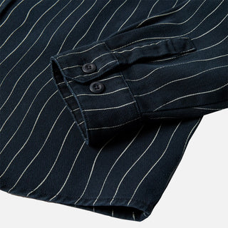 MEANDERING LINES SHIRT - NAVY BLUE