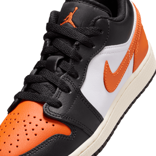 AIR JORDAN 1 LOW (GS) - BLACK / STARFISH / WHITE