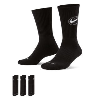 EVERYDAY CREW BASKETBALL SOCKS (3 PACK) - BLACK