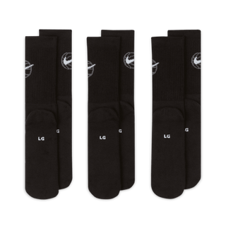 EVERYDAY CREW BASKETBALL SOCKS (3 PACK) - BLACK