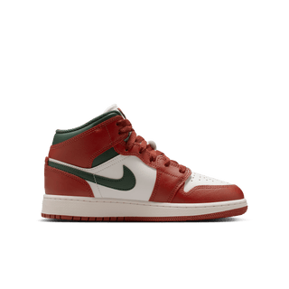 AIR JORDAN 1 MID (GS) - SAIL / REDSTONE / MIDNIGHT GREEN
