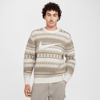 NIKE LIFE FAIR ASLE SWOOSH SWEATER- LIGHT OREWOOD BROWN/ SAIL
