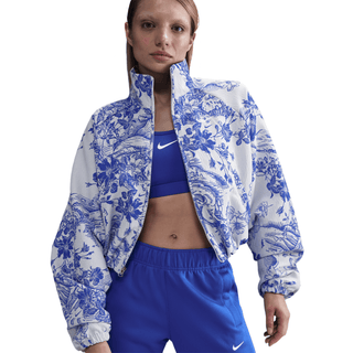 WMNS OVERSIZED JACQUARD TRACKSUIT JACKET - WHITE / HYPER ROYAL