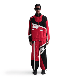 WMNS OVERSIZED WOVEN JACKET - UNIVERSITY RED / BLACK