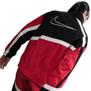 WMNS OVERSIZED WOVEN JACKET - UNIVERSITY RED / BLACK