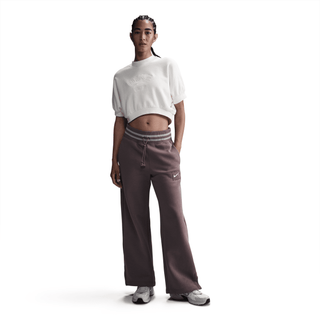 WMNS CREWNECK S/S CROPPED FRENCH TERRY TOP - SAIL