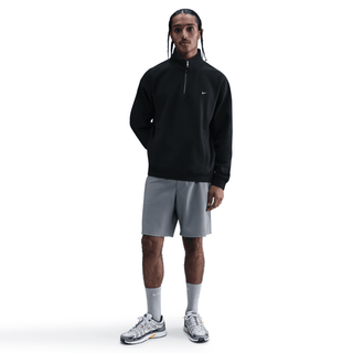 SOLO SWOOSH FLEECE 1/4 ZIP TOP - BLACK