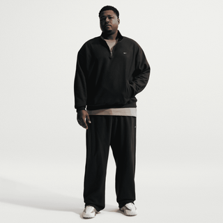 SOLO SWOOSH FLEECE 1/4 ZIP TOP - BLACK