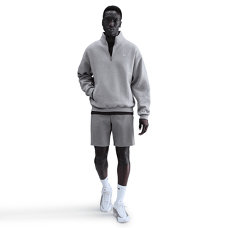 SOLO SWOOSH FLEECE 1/4 ZIP TOP - DARK GREY HEATHER