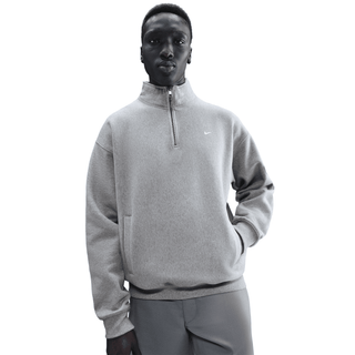 SOLO SWOOSH FLEECE 1/4 ZIP TOP - DARK GREY HEATHER