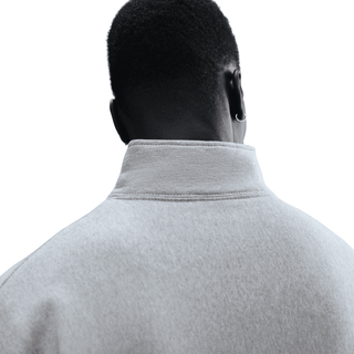 SOLO SWOOSH FLEECE 1/4 ZIP TOP - DARK GREY HEATHER
