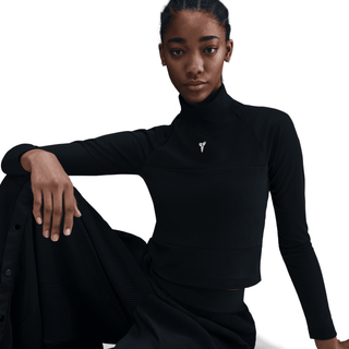 WMNS KOBE DETAILS LS CROP TOP - BLACK