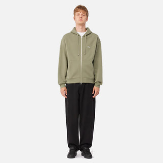 CURSIVE ZIP HOODIE - ARMY GREEN