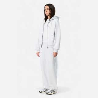 CURSIVE SMALL LOGO ZIP HOODIE - ASH