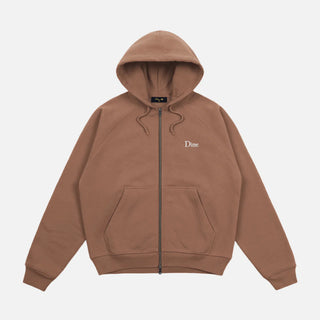 CLASSIC SMALL LOGO ZIP HOODIE - CANYON BROWN