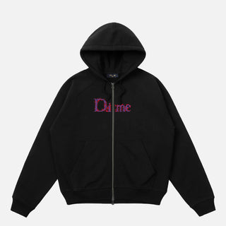 CLASSIC VEINS ZIP HOODIE - BLACK