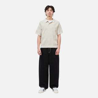 CABLE KNIT POLO - OATMEAL