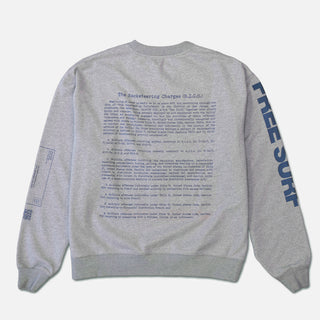 Corner Store x Tsu Surf x 1000WORD$ "FREE SURF" CREW - HEATHER GREY