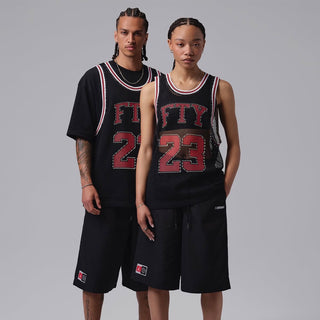 FREE THE YOUTH X JORDAN BASKETBALL JERSEY - BLACK / LIGHT CRIMSON