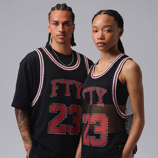 FREE THE YOUTH X JORDAN BASKETBALL JERSEY - BLACK / LIGHT CRIMSON