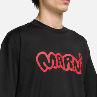 MARNI RELAXED LOGO TEE - BLACK