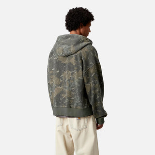 HOODED BENTON SWEAT JACKET - GREEN CAMO COMBI