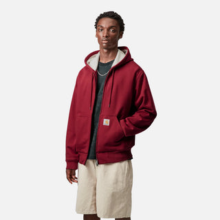ACTIVE SWEAT JACKET - SCARLET / STONE WASHED