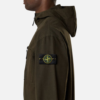 1200011 ORGANIC COTTON RIPSTOP HOODED OVERSHIRT - COAL GREY