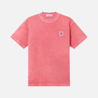 2100026 ORGANIC COTTON JERSEY 'FISSATO' EFFECT T-SHIRT - GERANIUM