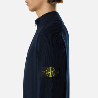 5100124 RIBBED SOFT ORGANIC COTTON L/S POLO - NAVY BLUE