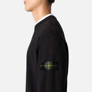 6100017 ORGANIC COTTON INTERLOCK CREWNECK - BLACK