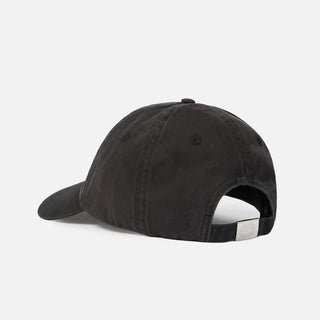 9100007 BRUSHED COTTON GABARDINE BASEBALL HAT - BLACK