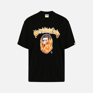 MAD FLAME APE HEAD RELAXED FIT TEE - BLACK