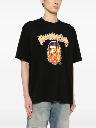 MAD FLAME APE HEAD RELAXED FIT TEE - BLACK