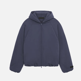 ESSENTIALS MILITARY NYLON HOODED BOMBER - MARINE