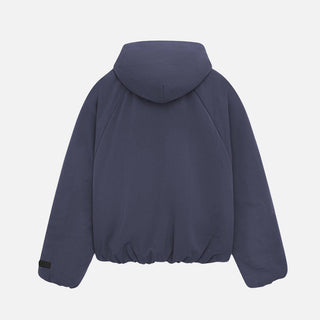 ESSENTIALS MILITARY NYLON HOODED BOMBER - MARINE