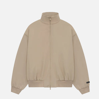 ESSENTIALS BONDED NYLON BOMBER JACKET - DESERT SAND