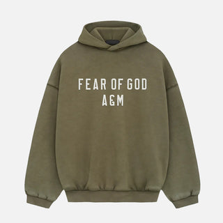 ESSENTIALS HEAVY FLEECE HOODIE - MILITARY
