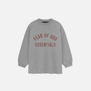 KIDS ESSENTIALS JERSEY LONG SLEEVE TEE - DARK HEATHER