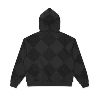DIAMOND TERRY HOODED SWEATSHIRT - BLACK